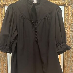 Pomander Place Black Puff Sleeve Blouse